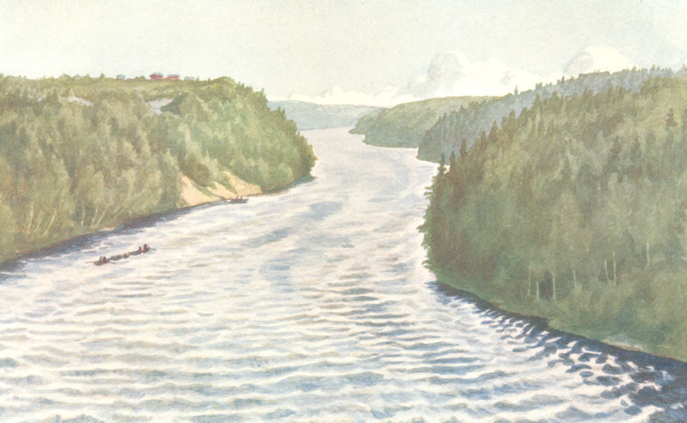 FINLAND. Pyhäkoski, the Holy stream 1908 old antique vintage print picture